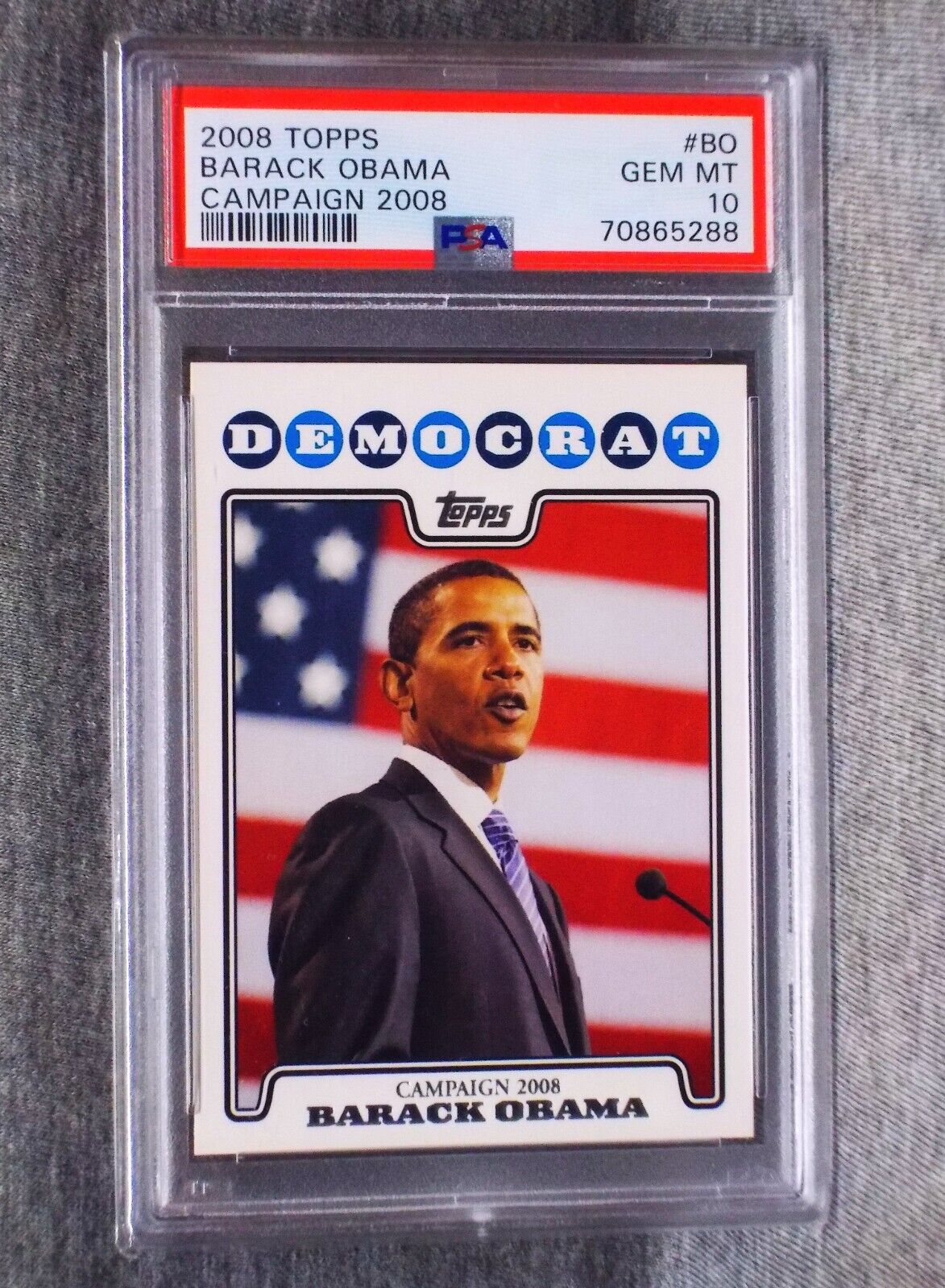 Barack Obama RC 2008 Topps Campaign Democrat ROOKIE card 🔥 GEM MINT 10 low pop