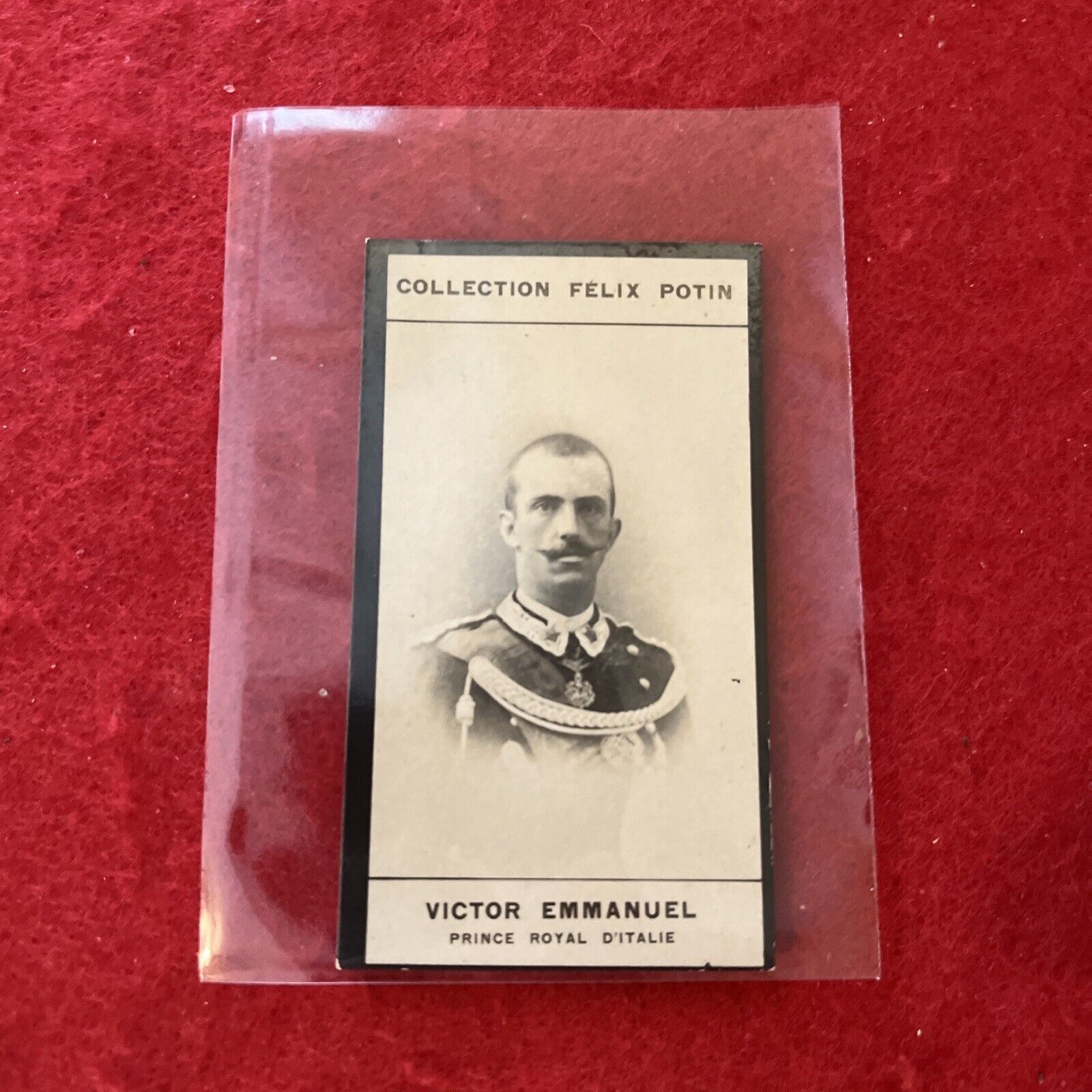 1902 Felix Potin VICTOR EMMANUEL Tobacco Card No# Blank Back VG-EX