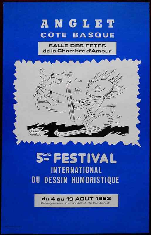 Original Poster France Anglet Basque Cartoons Fest 1983