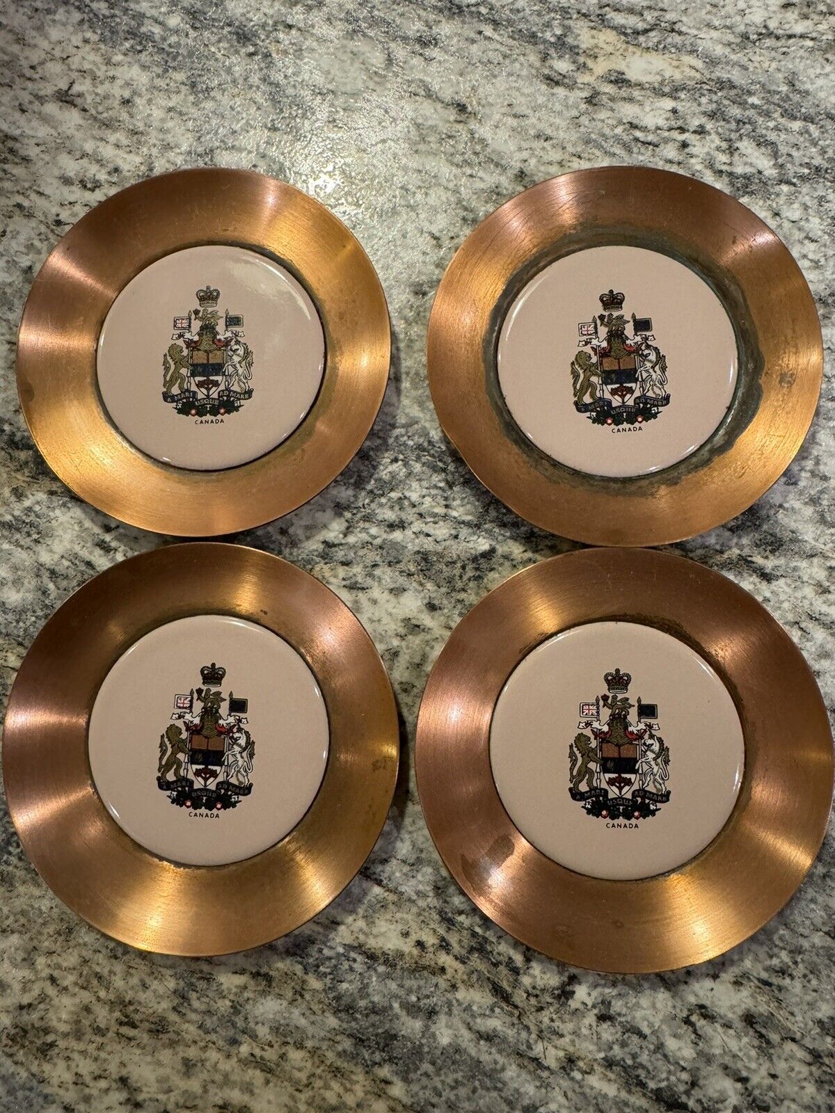 Vintage Canada Souvenir Copper Small Plate or Coaster