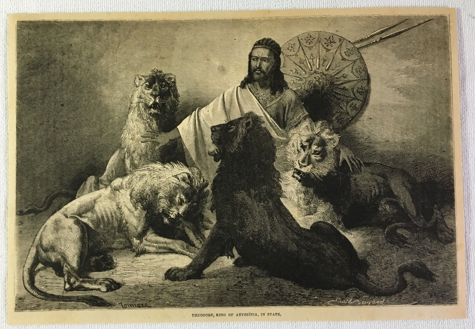 1880 magazine engraving ~ THEODORE, KING OF ABYSSINIA, IN STATE