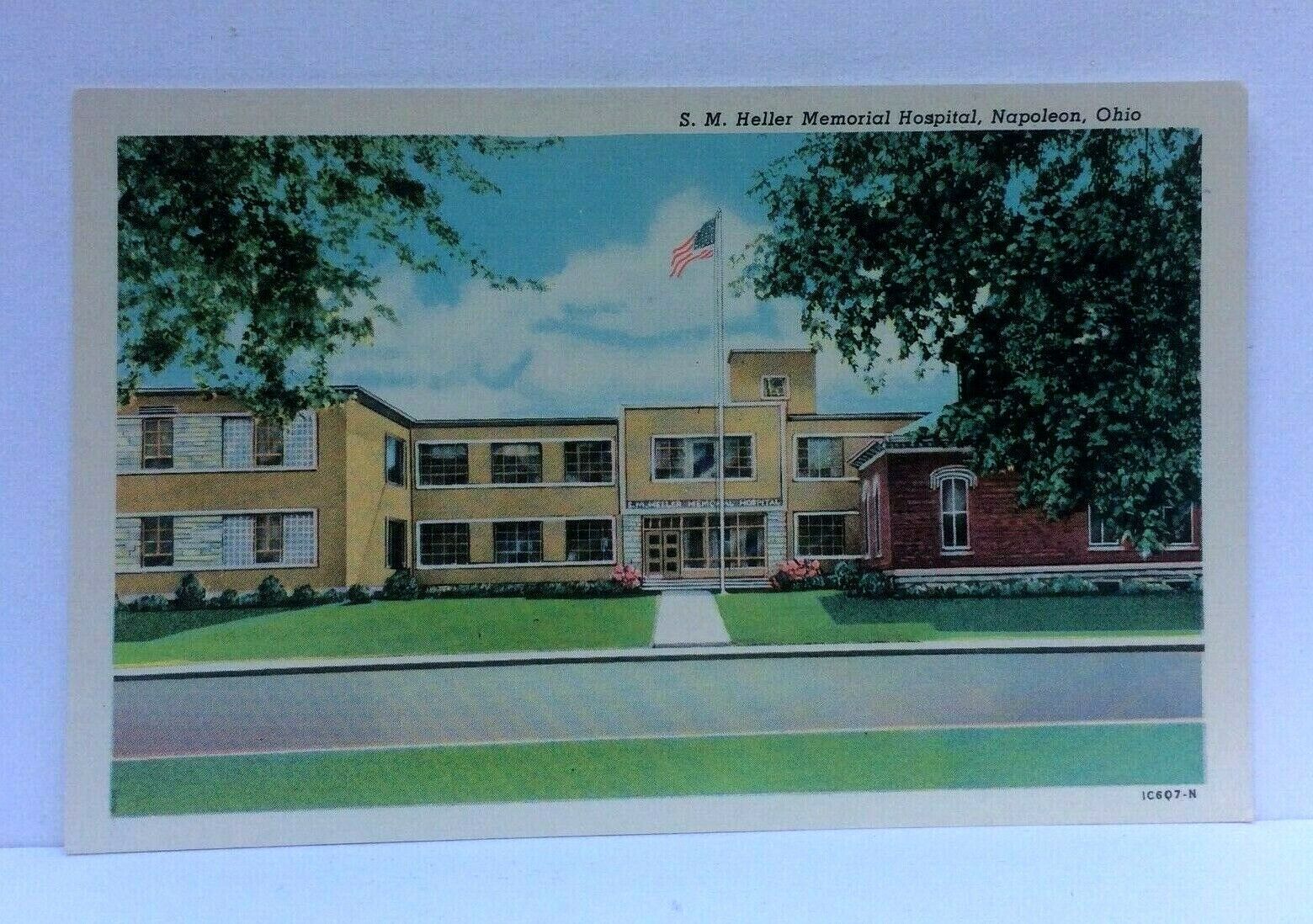 Napoleon Ohio OH SM Heller Memorial Hospital Vintage Postcard
