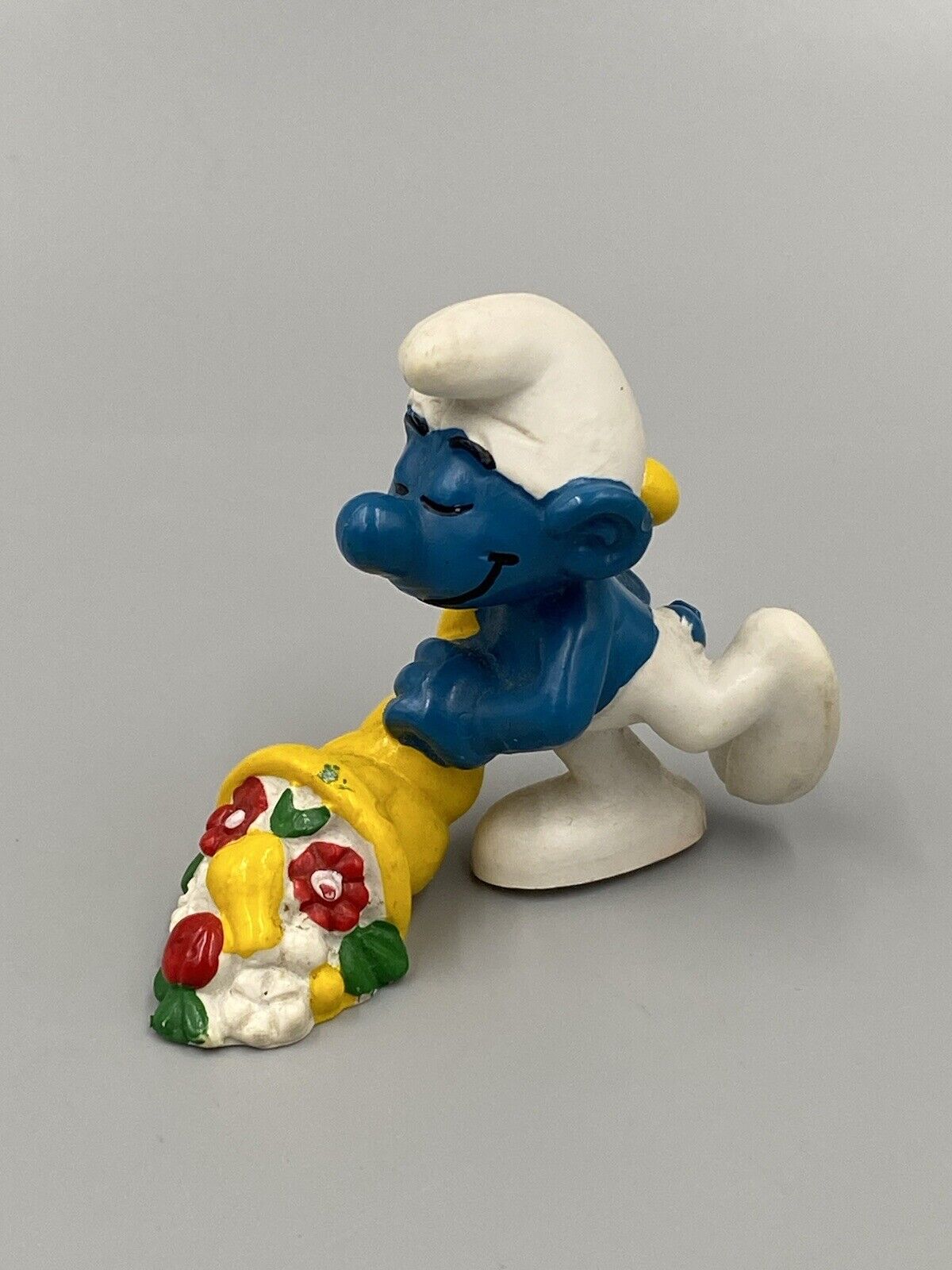 Vintage 1979 Schleich Smurfs Cornucopia Smurf 2” Figure Peyo