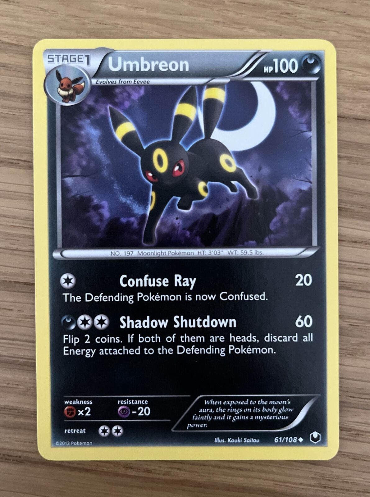 Umbreon 61/108 Dark Explorers Pokemon Card - NM Condition