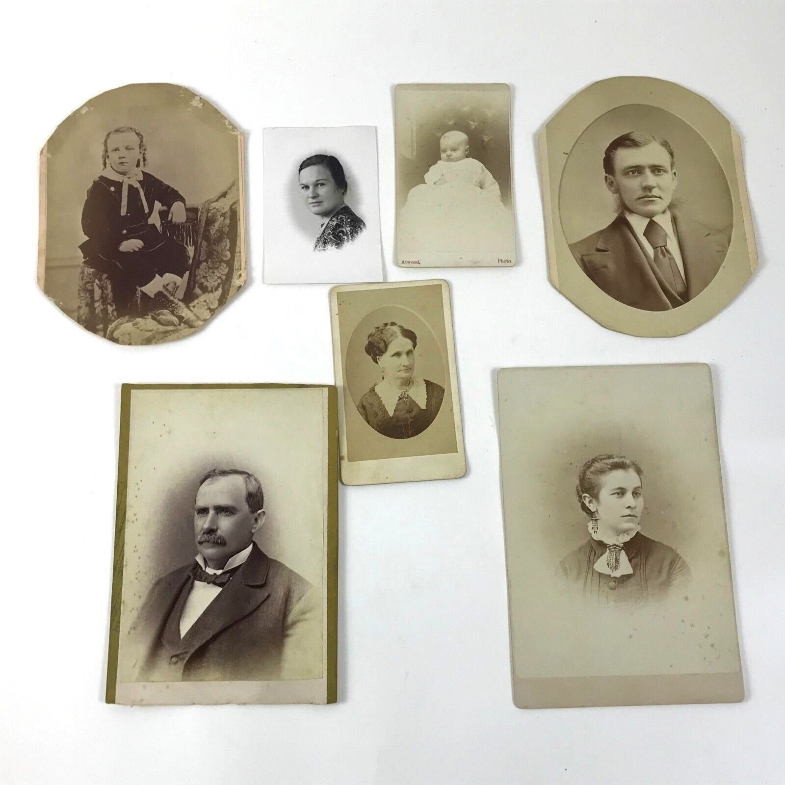 1880s/ 90s Lot of 3 Antique Cabinet Card Photos Portraits Vermont Photographers