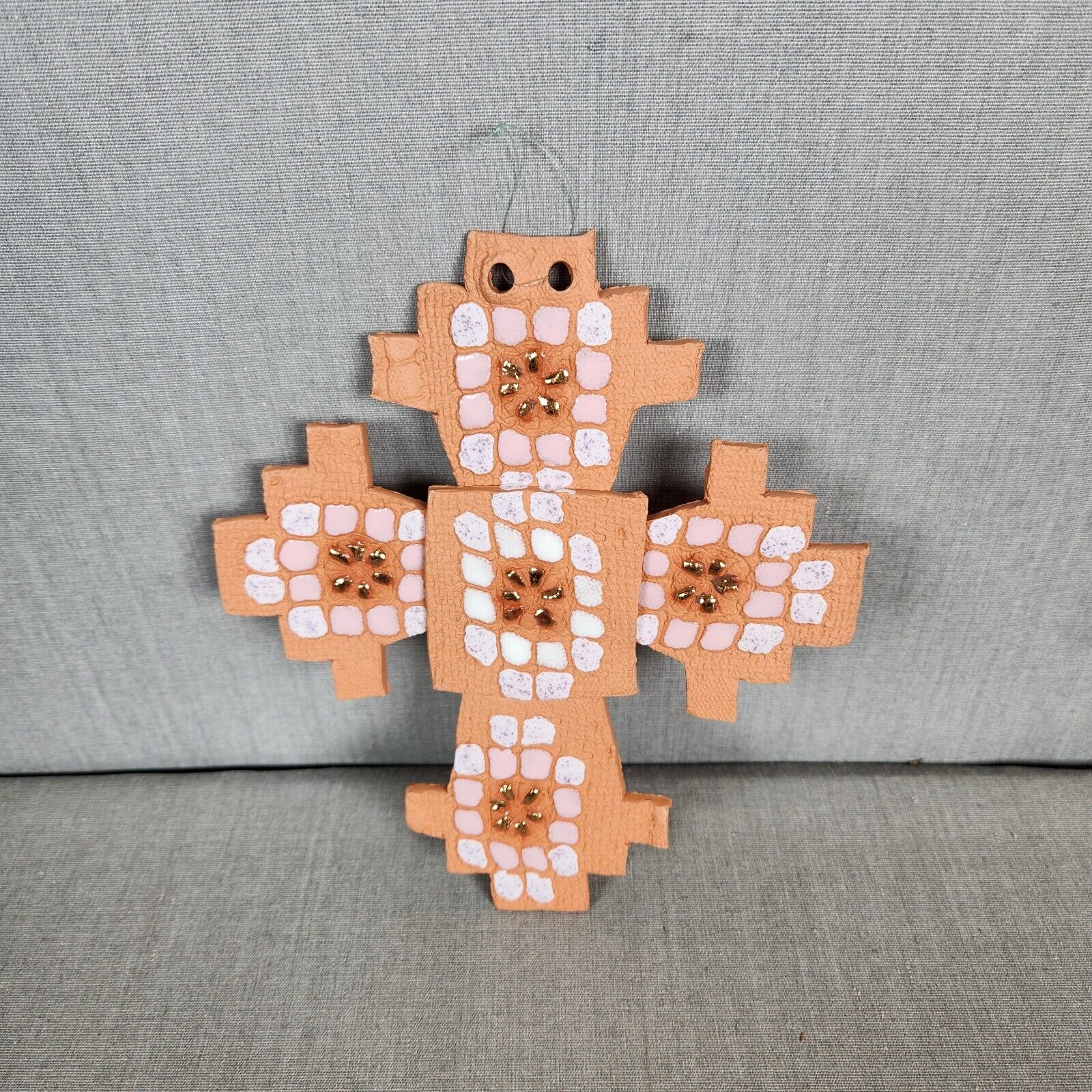 Southwestern Style Wall Cross Hanging Ornament from New Mexico Tile Stone