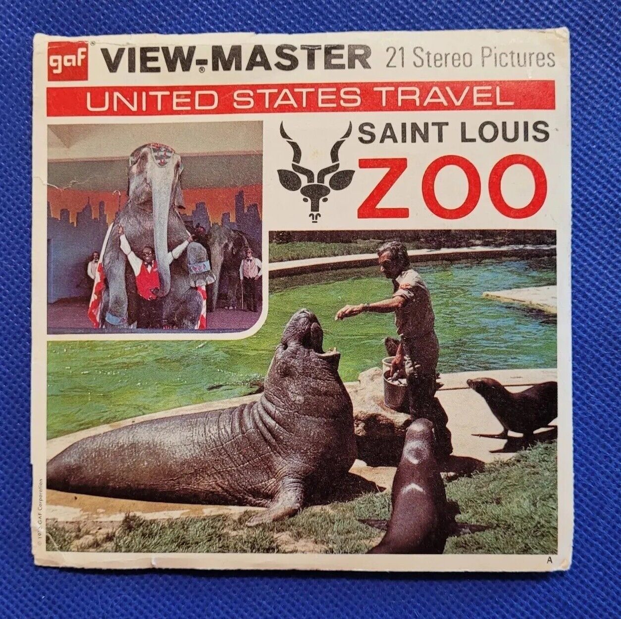 Gaf COLOR A459 St. Saint Louis Zoo Missouri US Travel view-master 3 Reels Packet