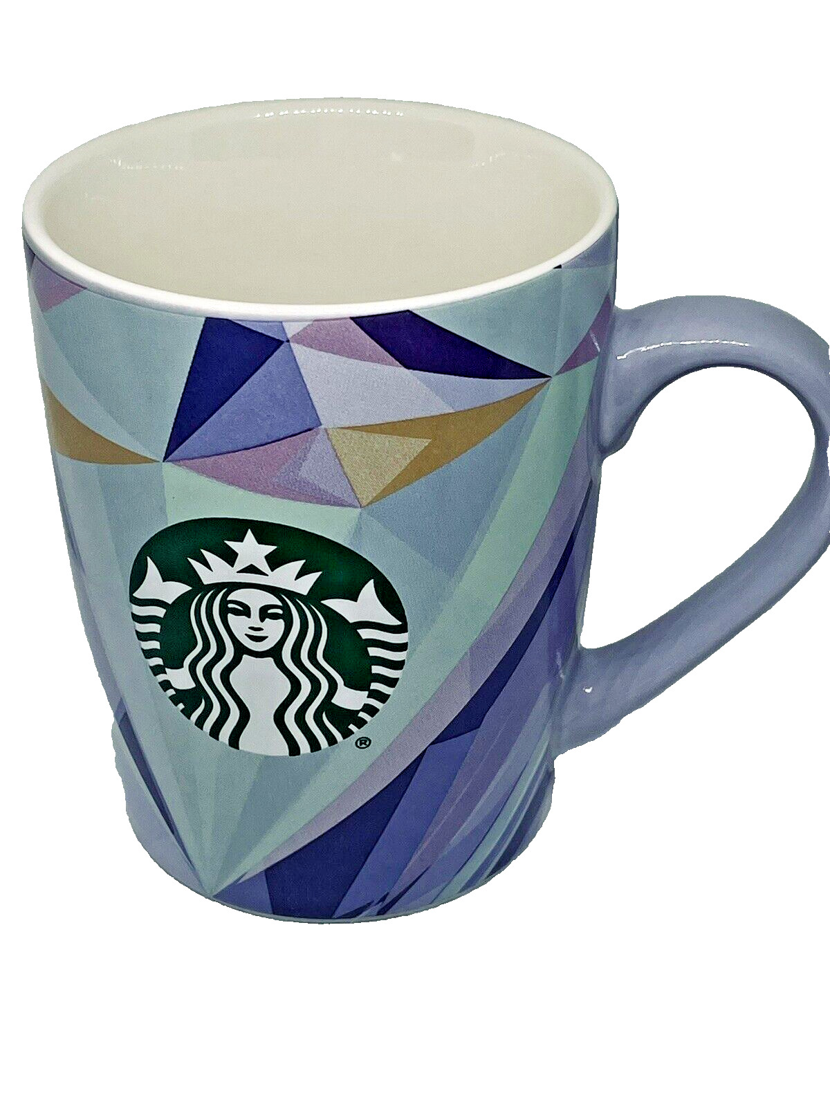Starbucks Logo Mod Coffee Cup Lilac Purple Geometric Ceramic 10 oz Collectible