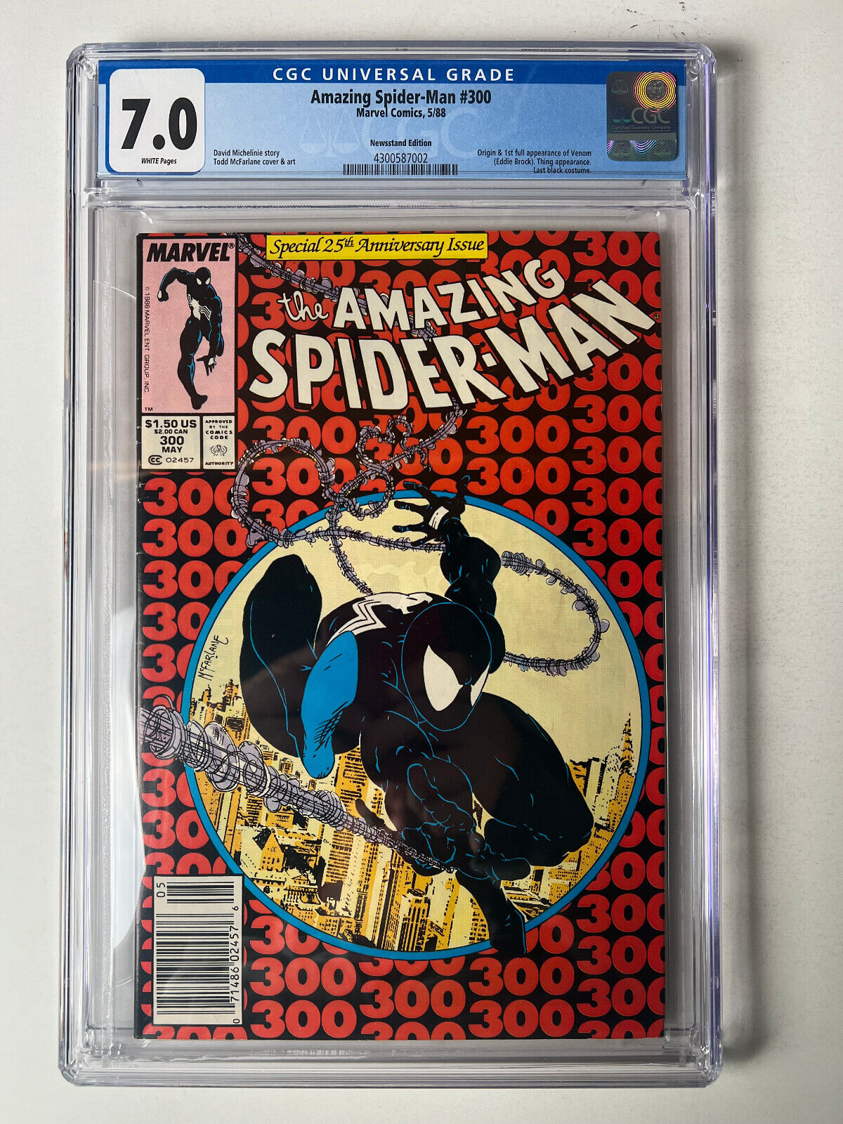 Amazing Spider-Man #300 1st App Venom Todd McFarlane Newstand Ed. CGC 7.0 NICE