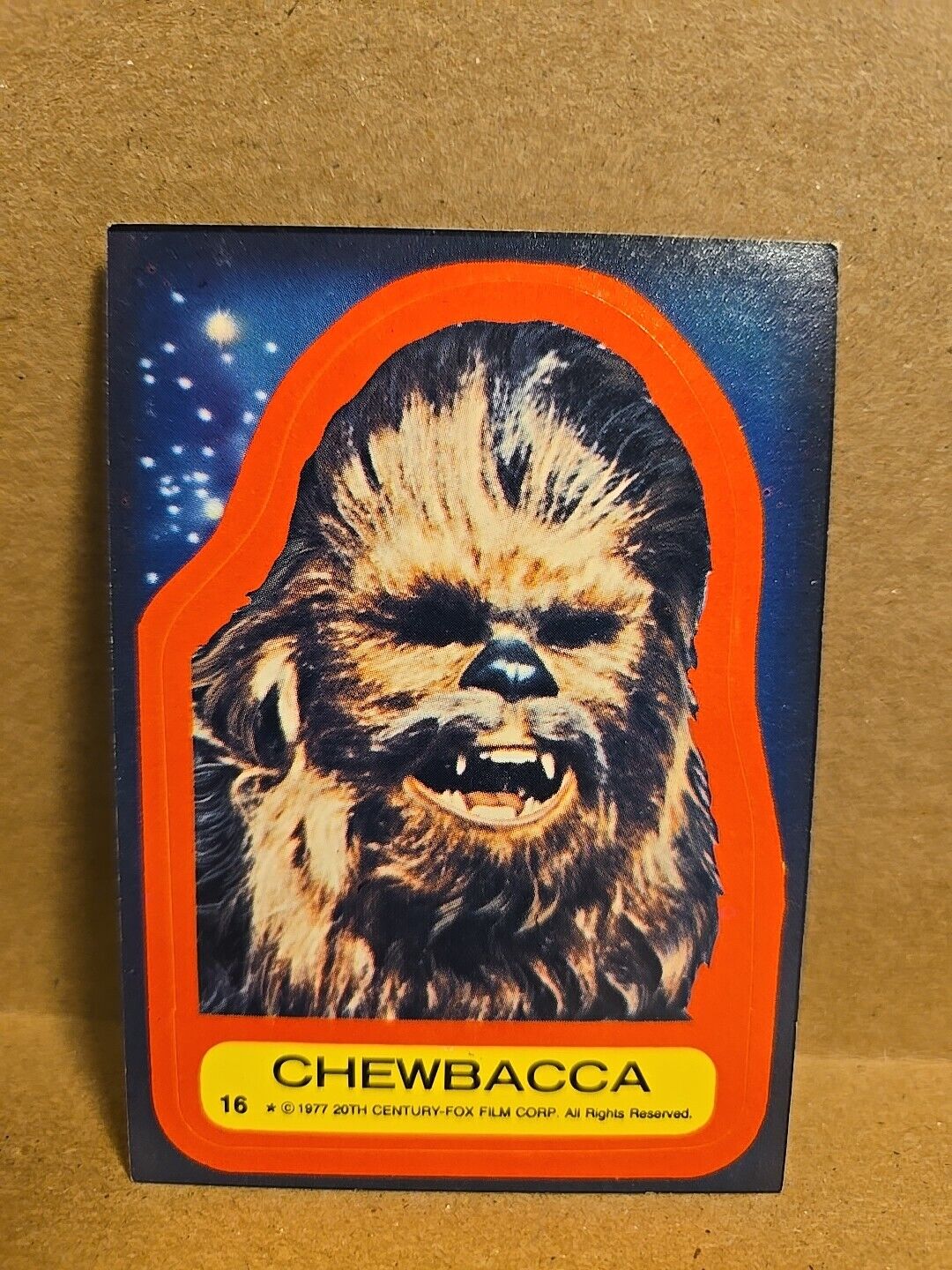 Vintage 1977 Topps Star Wars Sticker #16 Chewbacca EXCELLENT 