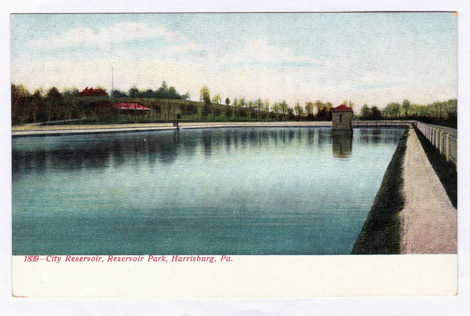 Harrisburg PA 1901-1907 Postcard City Reservoir Park Printed in Germany UDB