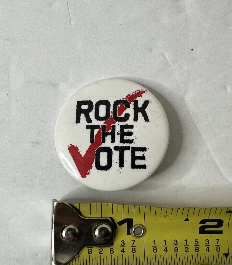 Vintage MTV Rock The Vote Button Pin 1990's