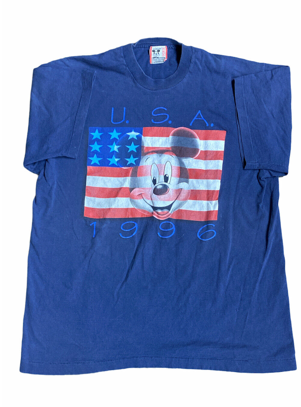 Vintage Single Stitch 1996 Disney Mickey Mouse Patriotic USA XL Shirt