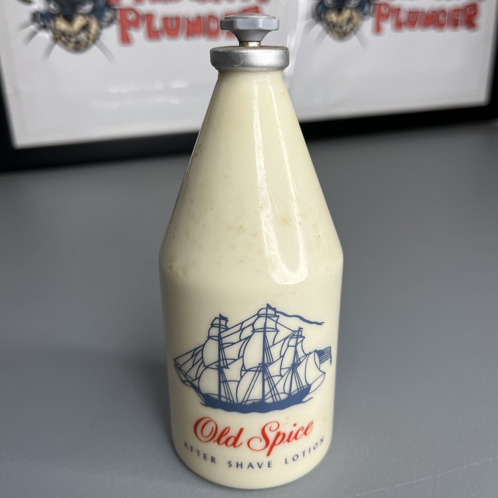 Vintage Old Spice Cologne After Shave Lotion  Glass Bottle 1960s70s Pre Owned