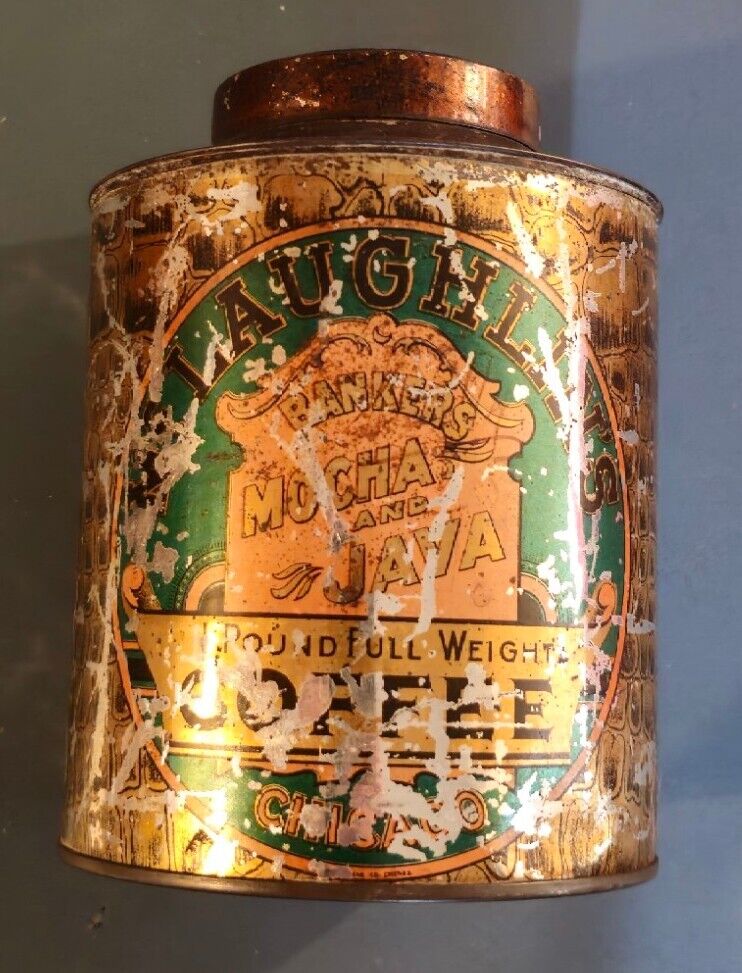 Antique Gold McLaughlin\'s Chicago - 1 # Coffee Tin