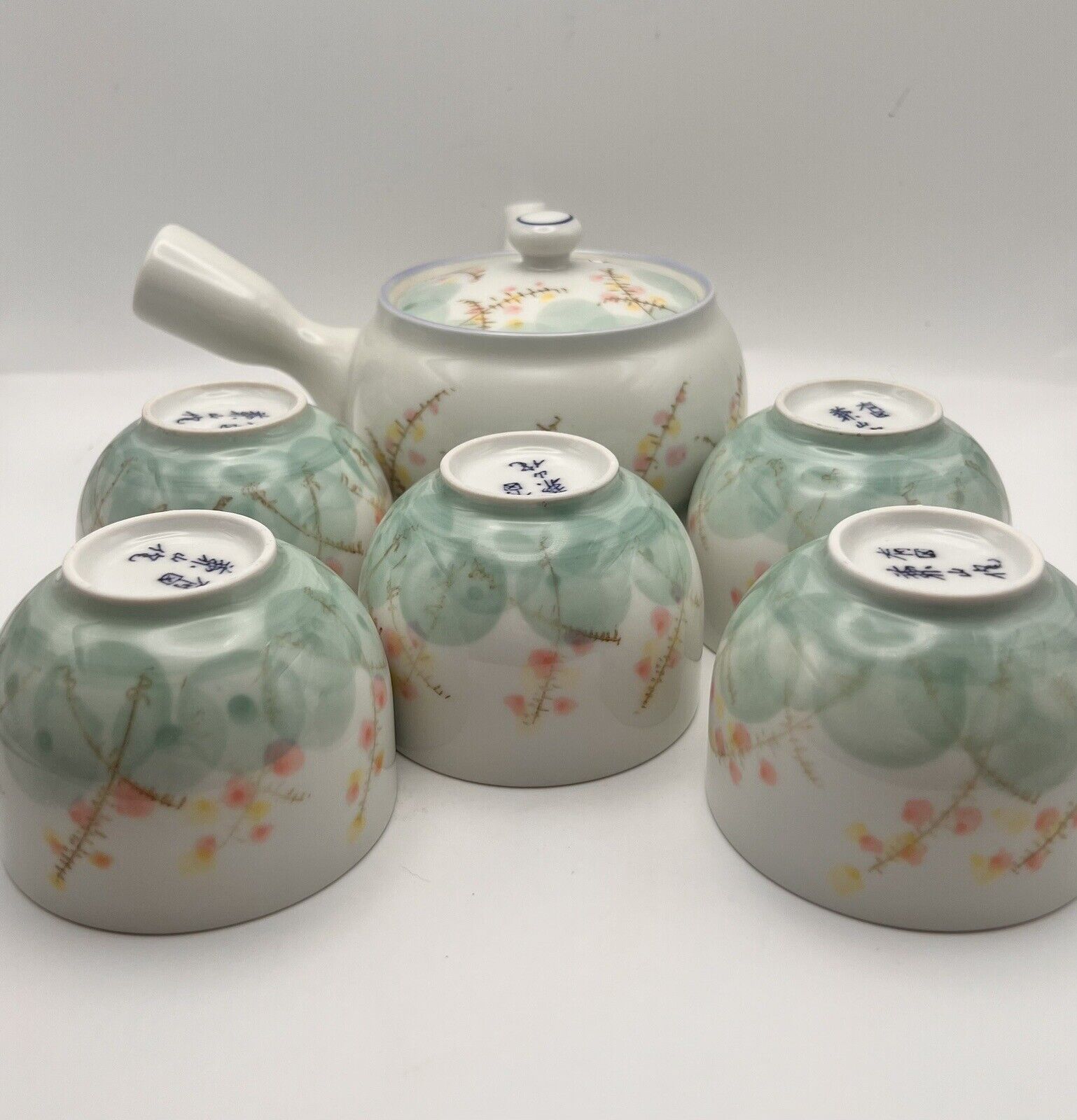 Arita Ware Tea Set NIB Hand Painted  Yokode Teapot With 5 Cups Signed KYO - Gift