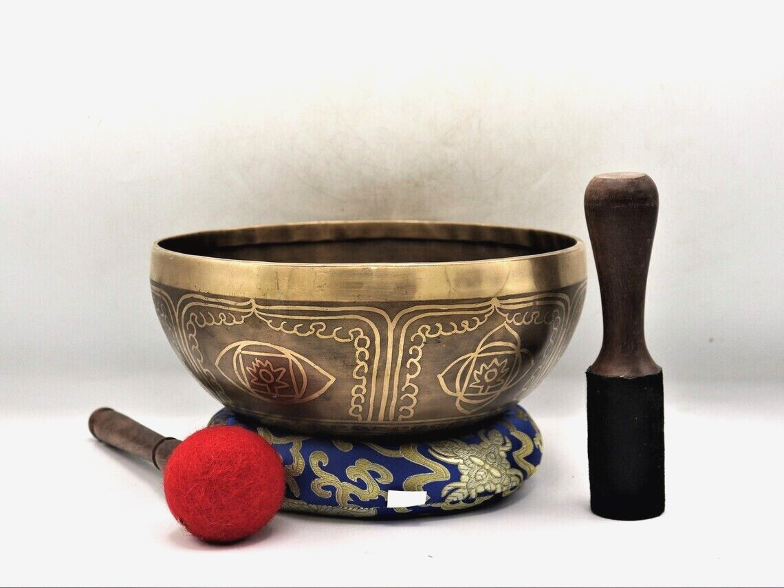11 inch Tibetan Hand Crafted Singing Bowl-Yoga Meditation Bowl-Healing Bowl Gift