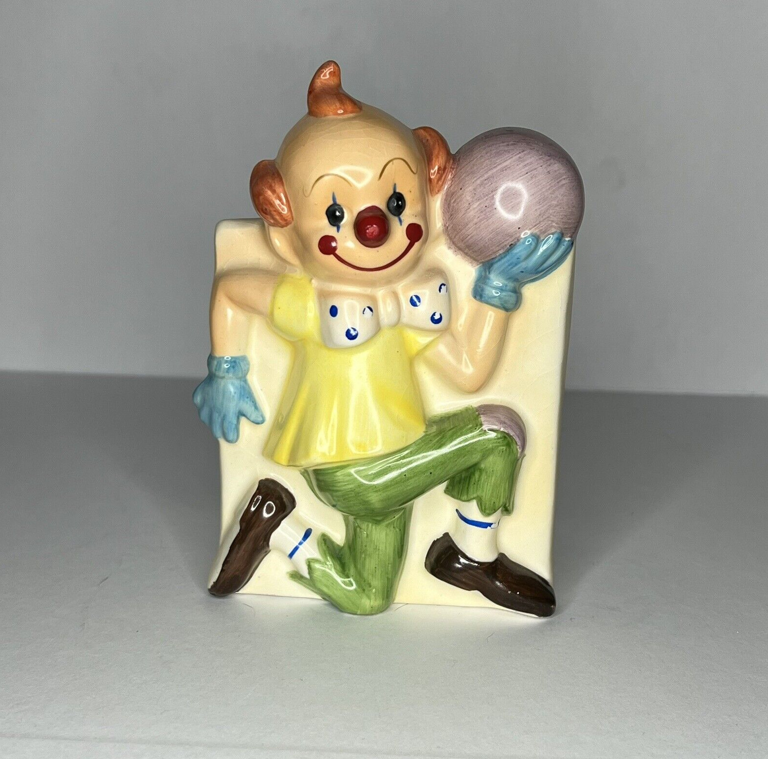 Vintage Made In Japan Ceramic Planter Clown with Ball Circus Succulents Nursery