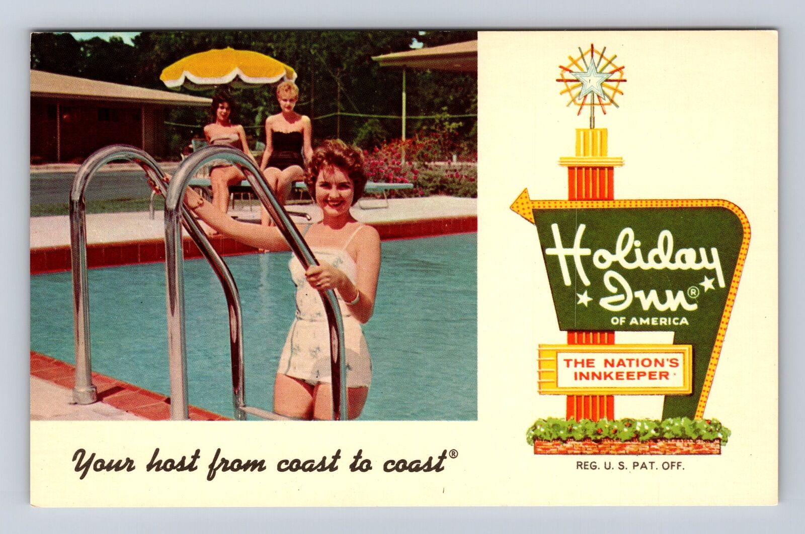 Spokane WA-Washington, Holiday Inn, Pool, Advertisement, Vintage Postcard