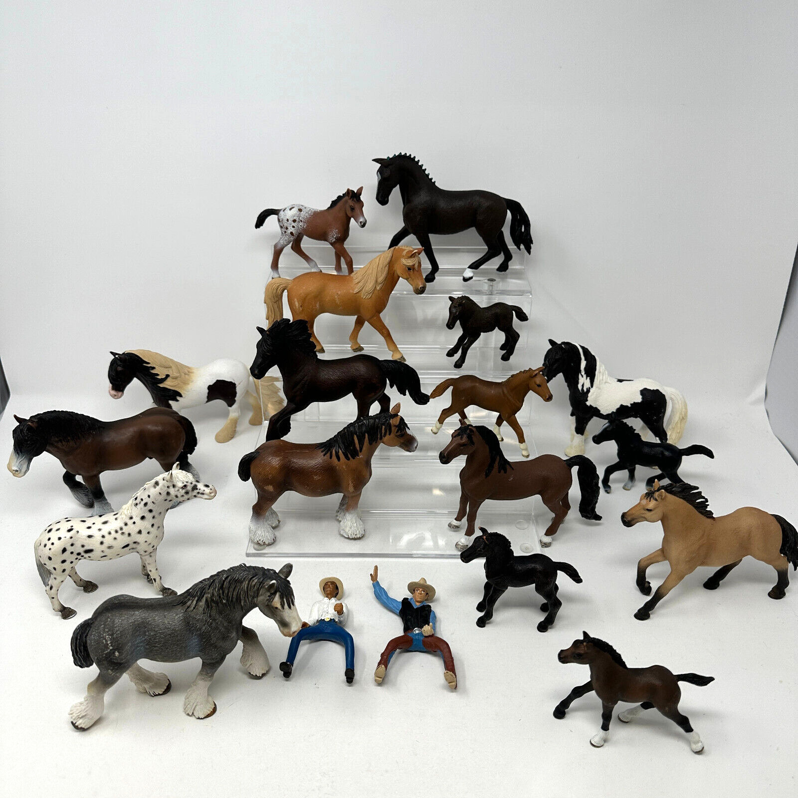 Schleich Horse Lot 17 Horses 2 Riders Foal Stallion Mare More Set