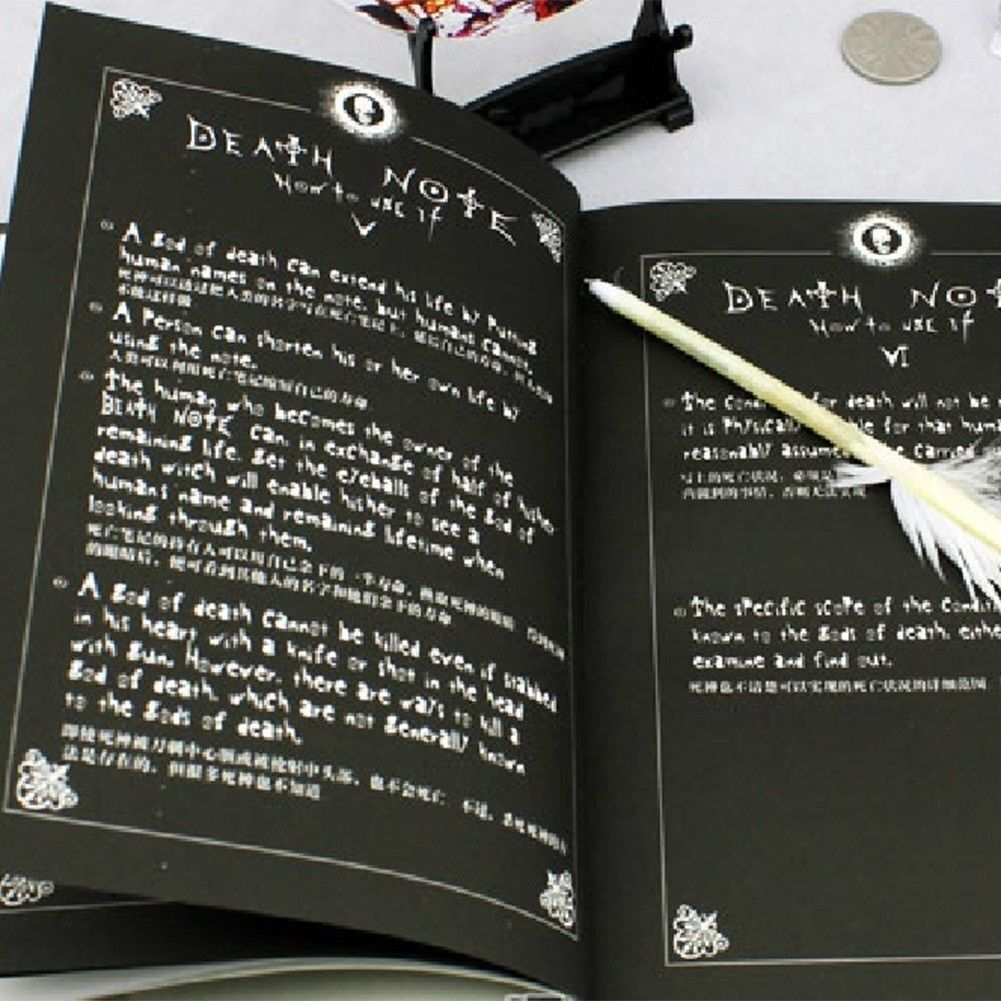 Death Note Japanese Anime Notebook + Feather Pen Writing Journal Costume Cosplay