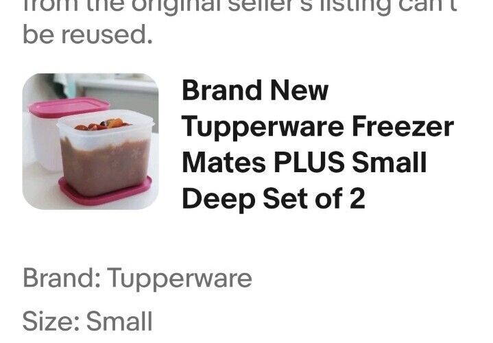 Brand New Tupperware Freezer Mates PLUS Small Deep Set of 2