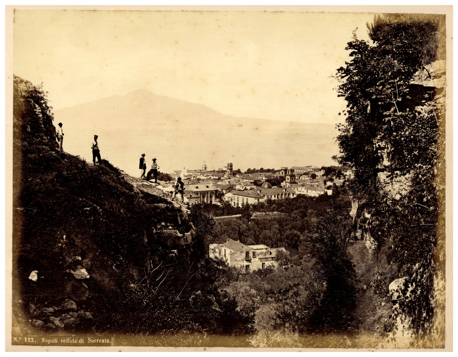 Italy, Naples, View of Sorento Vintage Print, Vintage Print, Print
