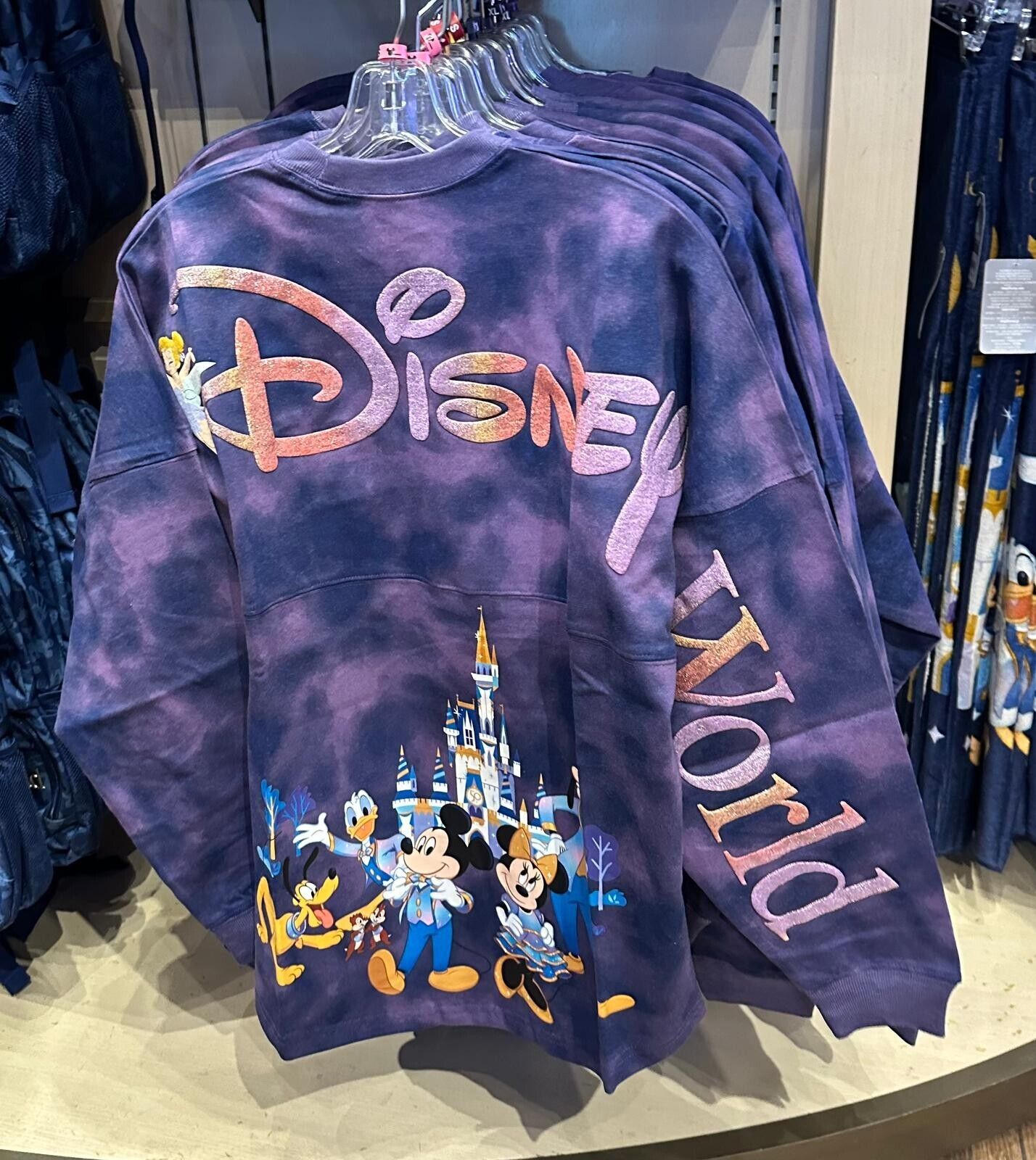 NEW Walt Disney Castle Tie Dye Blue Spirit Jersey S