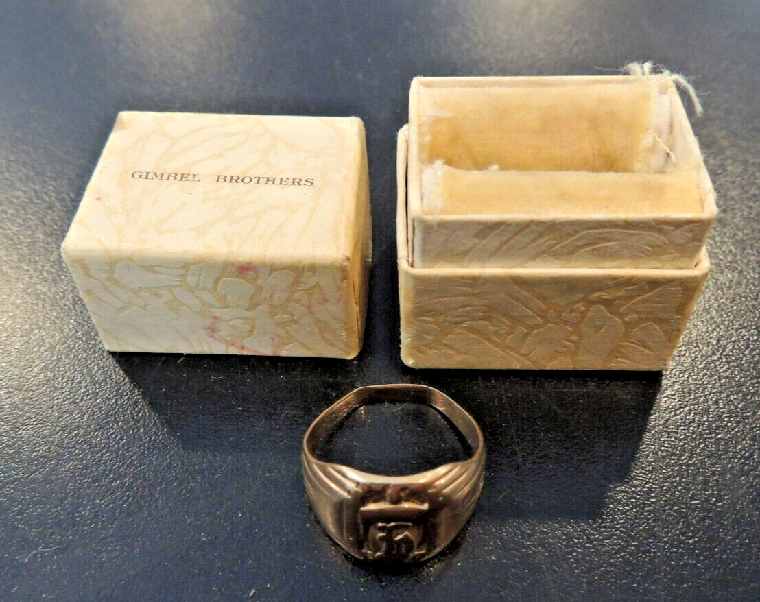 Gimbel Brothers 10K Gold Ring with Old Original Box Vintage Department Store