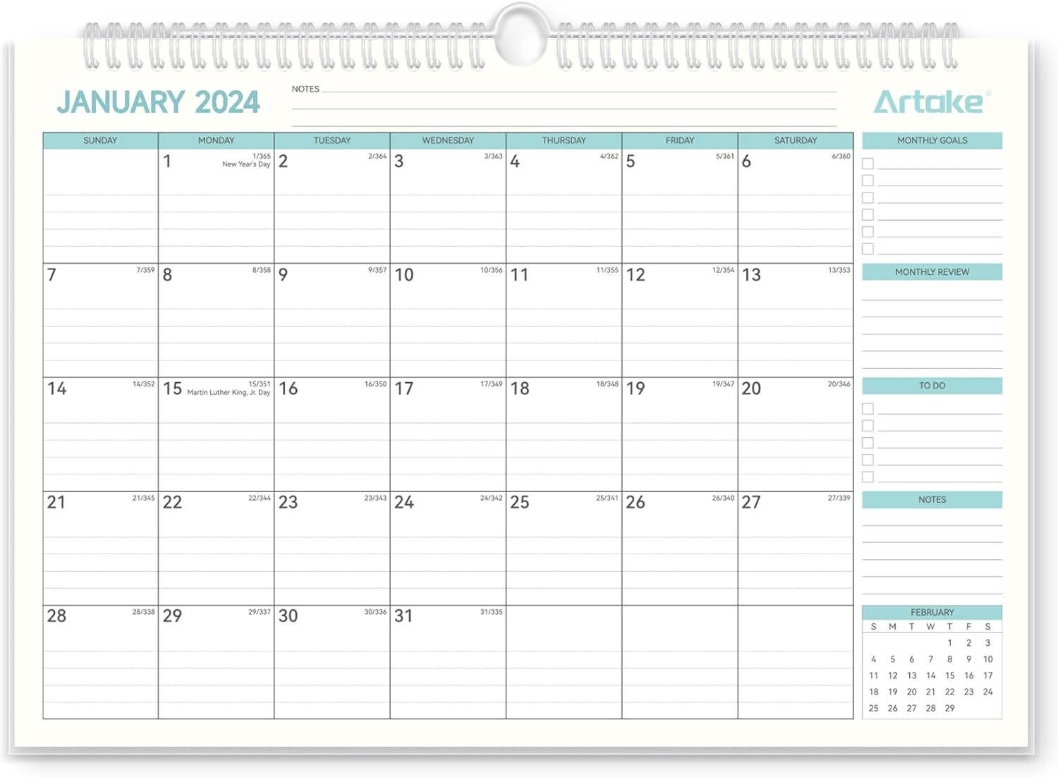 Calendar 2024-2025 - Large Wall Calendar, 18 Monthly Wall Calendar,  2024-2025 M