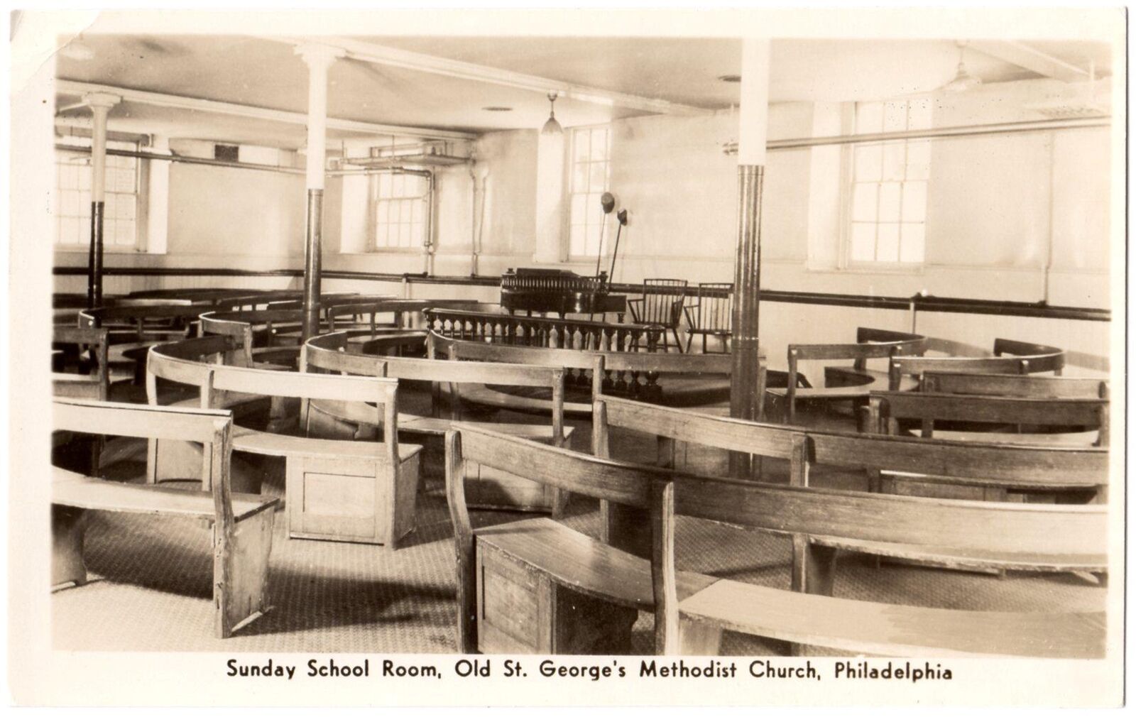 ca 1940s-50s Philadelphia PA Old St George\'s Methodist Church Sunday School Room