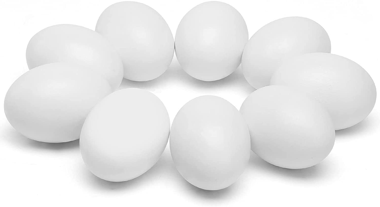 Wooden Fake Eggs,9 Pieces White Wooden Easter Egg Wood Eggs for Crafts Easter Ho