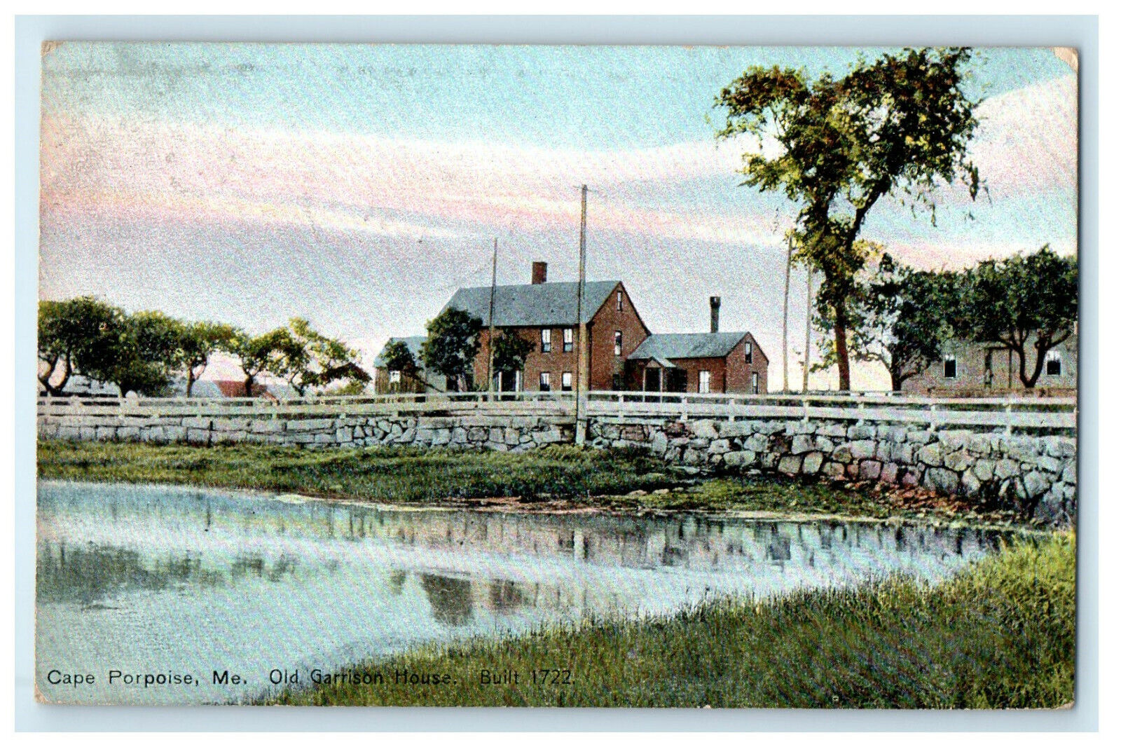 1911 Old Garrison House, Cape Porpoise Maine ME Antique Posted Postcard