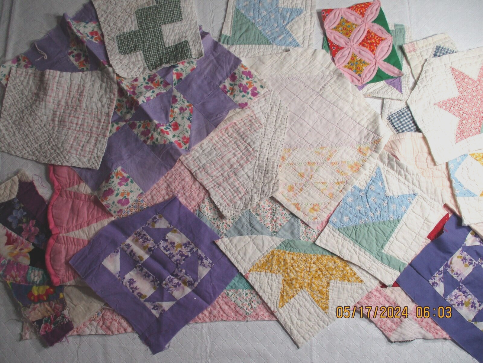 20 pieces Vintage Cutter Quilt Pieces Junk Journal Slow Stitch Crafting