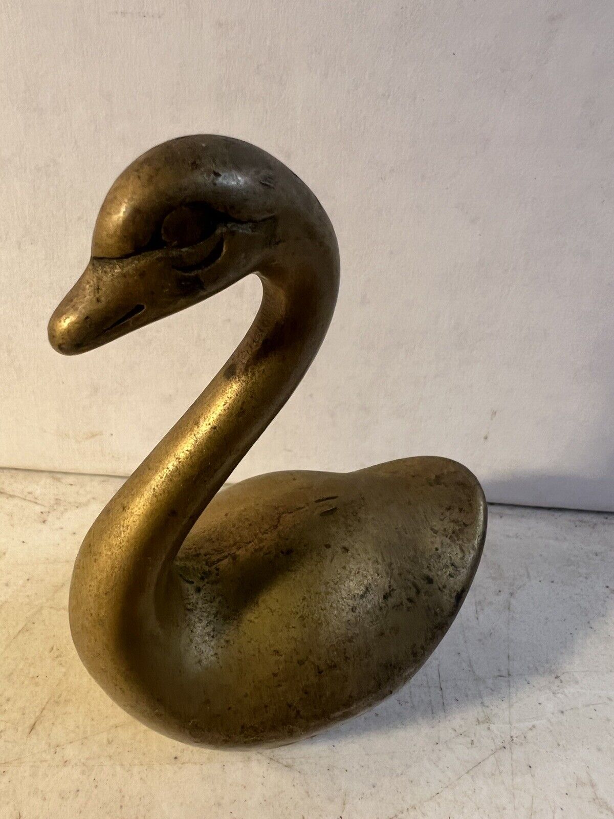 Vintage Brass Swan Figurine Miniature 4\