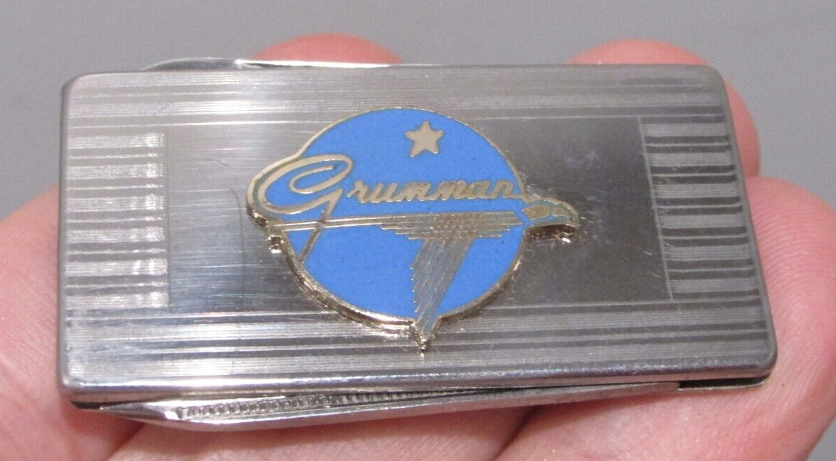 Knife Grumman Aviation Navy Airplane Stainless Steel Money Clip Vietnam Vintage