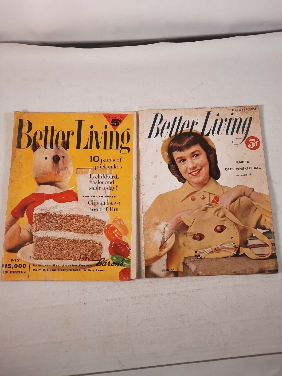 Lot of 2 1951 1954 BETTER LIVING Magazines Coke ads