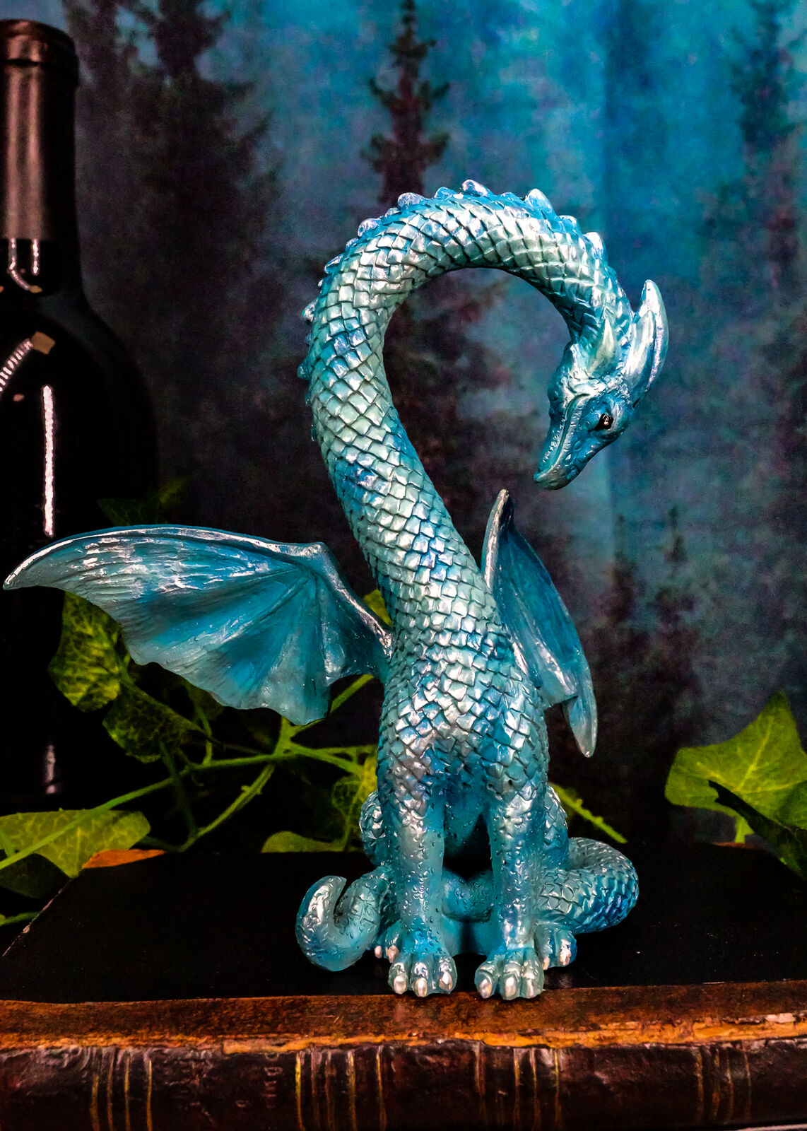Ebros Valentine Cupid Love Blue Dragon Figurine 5.5\