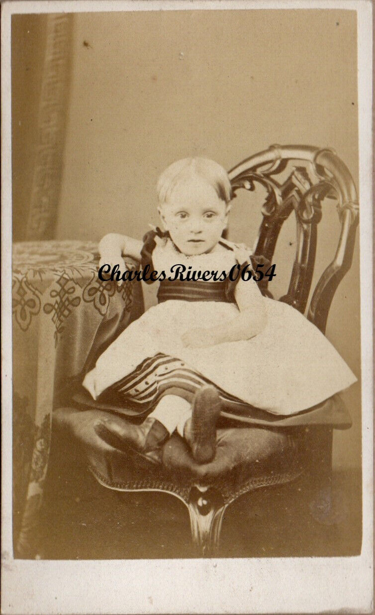 CDV NAMED CHILD AMY BEATRICE A HARRISON BORN 1867 VICTORIAN ANTIQUE PHOTO #9840