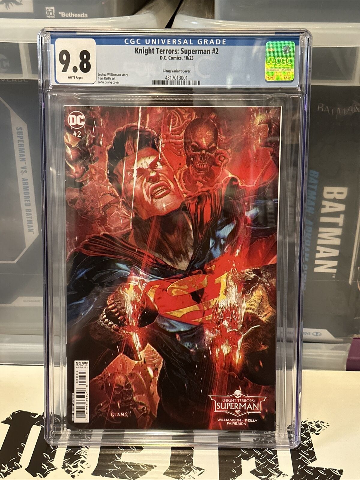 Knight Terrors Superman #2 CGC 9.8 John Giang Card Stock Variant Cover D DC Mint