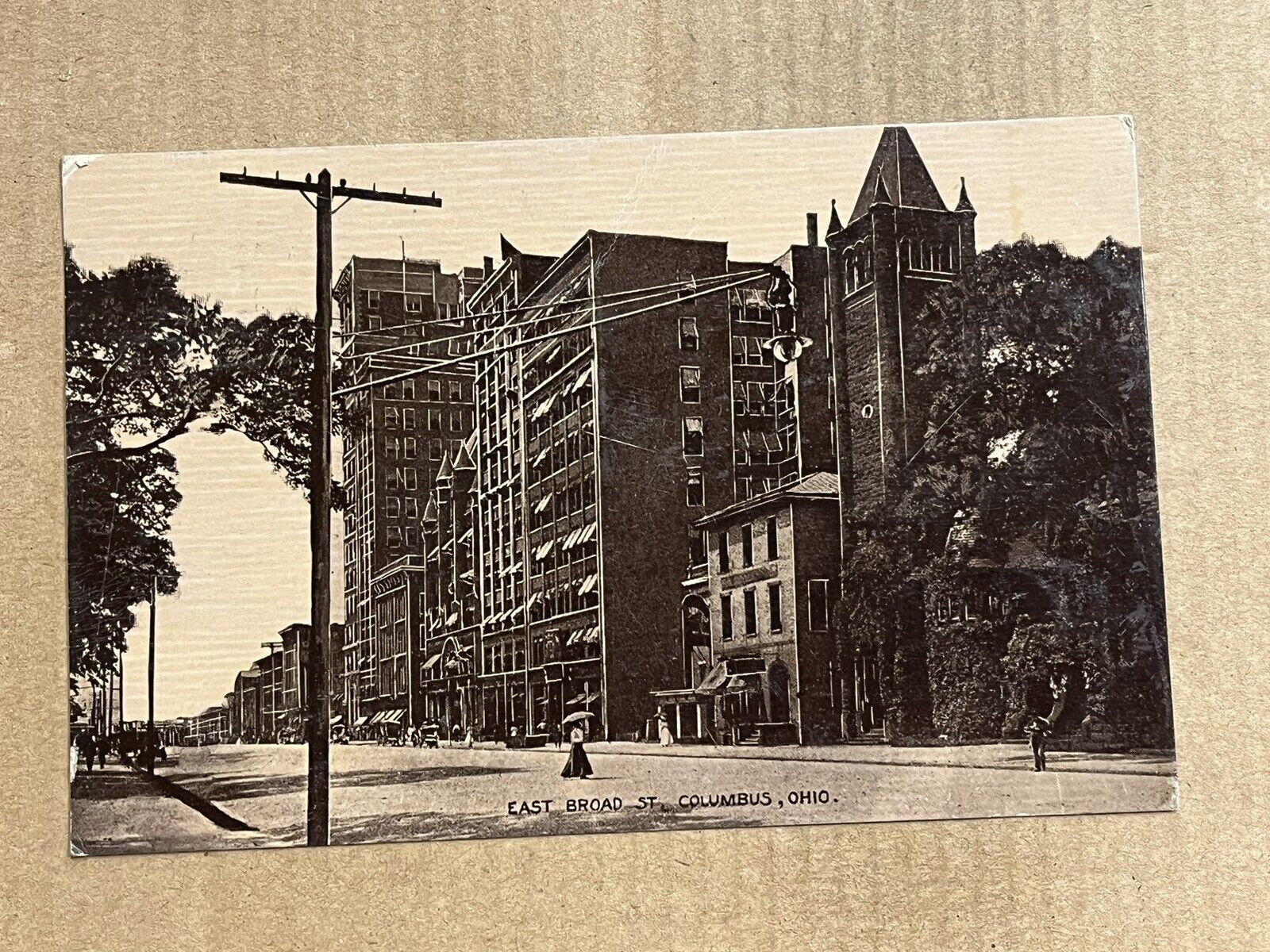 Postcard Columbus OH Ohio East Broad Street Vintage 1912 PC