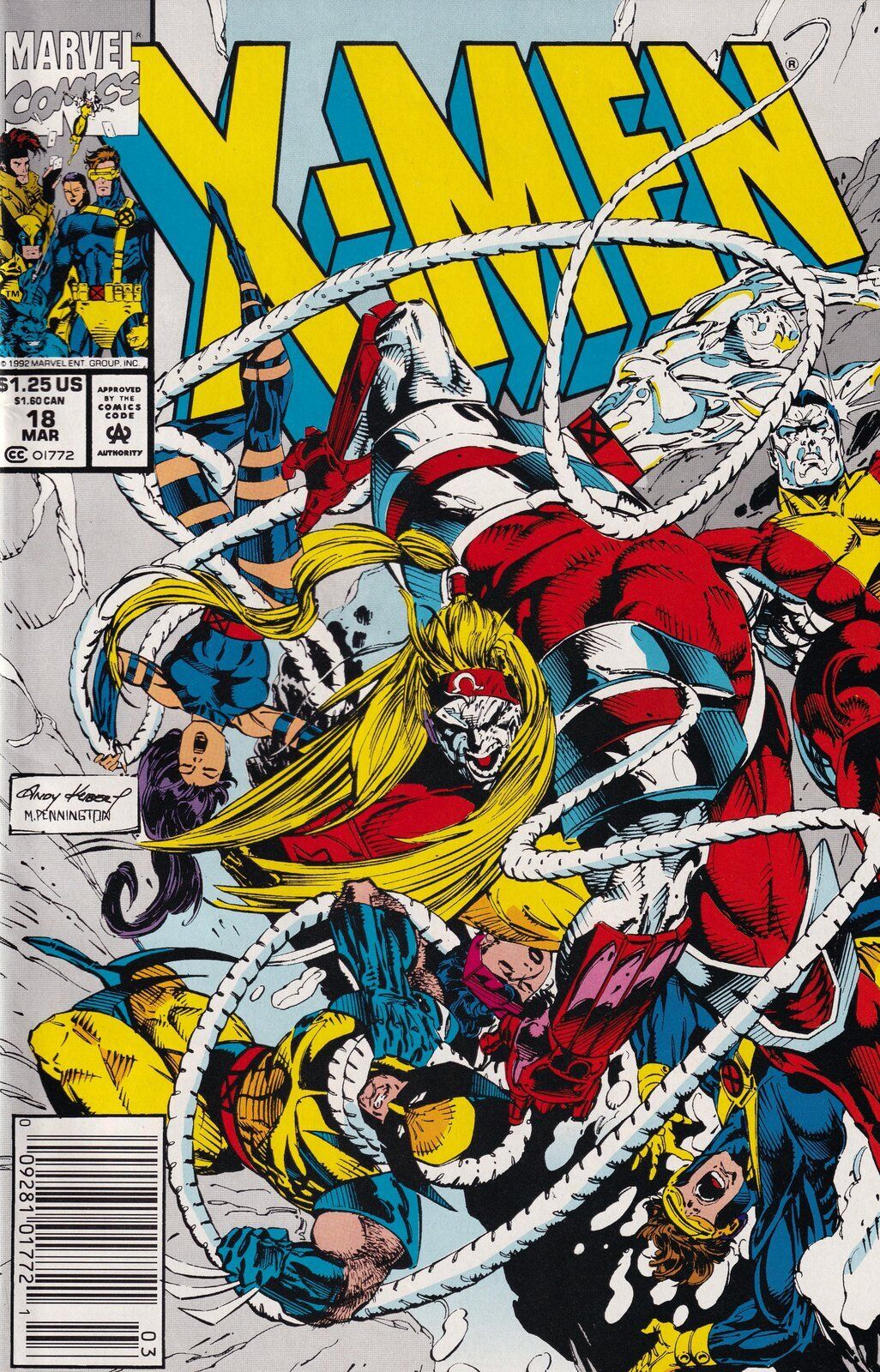 X-Men #18 Newsstand Cover (1991-2001) Marvel