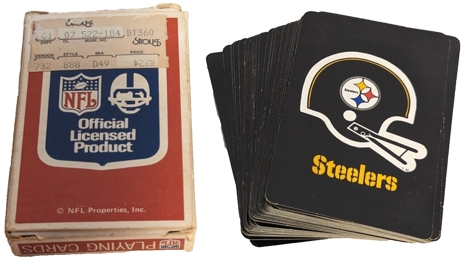 1968 Pittsburgh Steelers Deck of NFL Playing Cards w Original Box VTG Official +