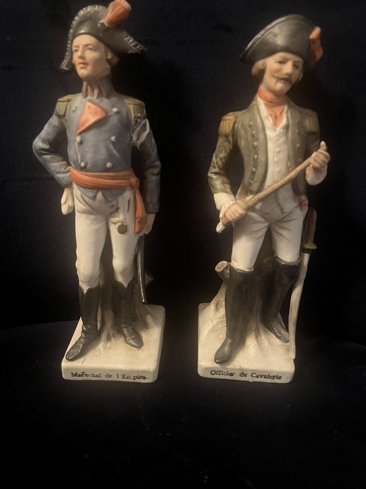 Arnart Creations French Napoleonic Cavalry Officers Porcelain Figurine