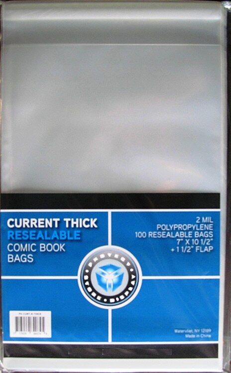 1000 New CSP RESEALABLE CURRENT THICK Comic Book Archival Poly Bags 7X10 1/2