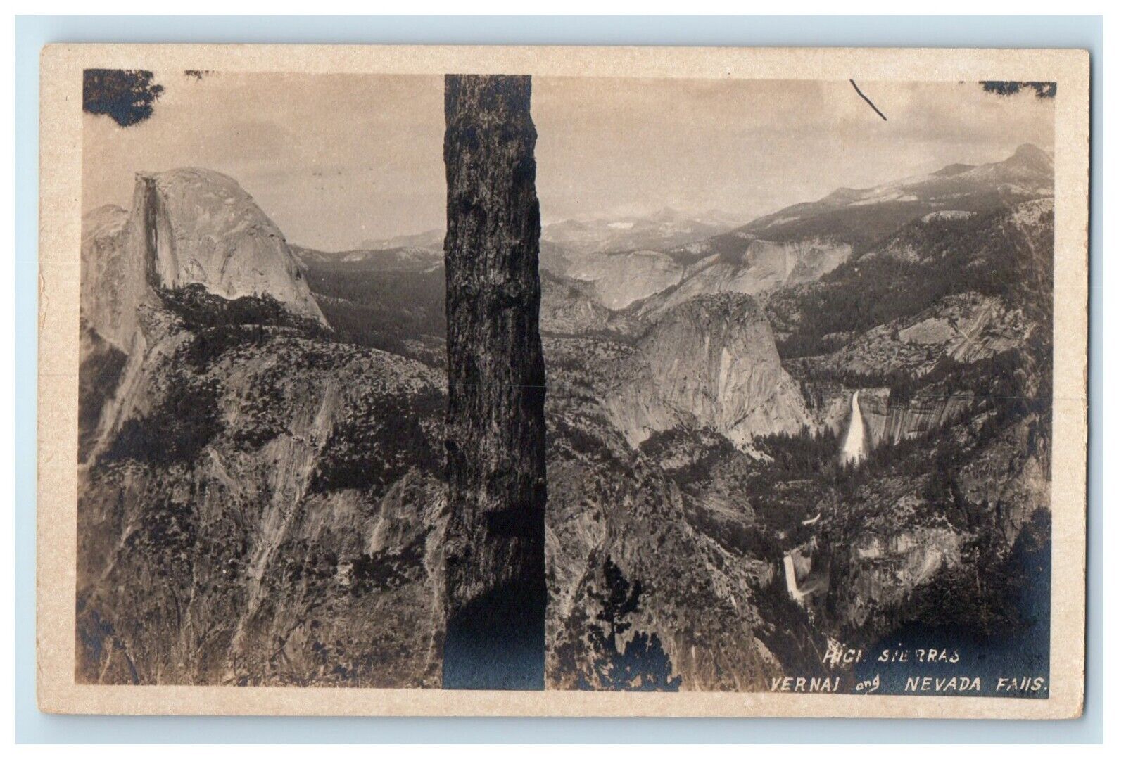 c1930's High Sierras Vernal Nevada Falls California CA RPPC Photo Postcard