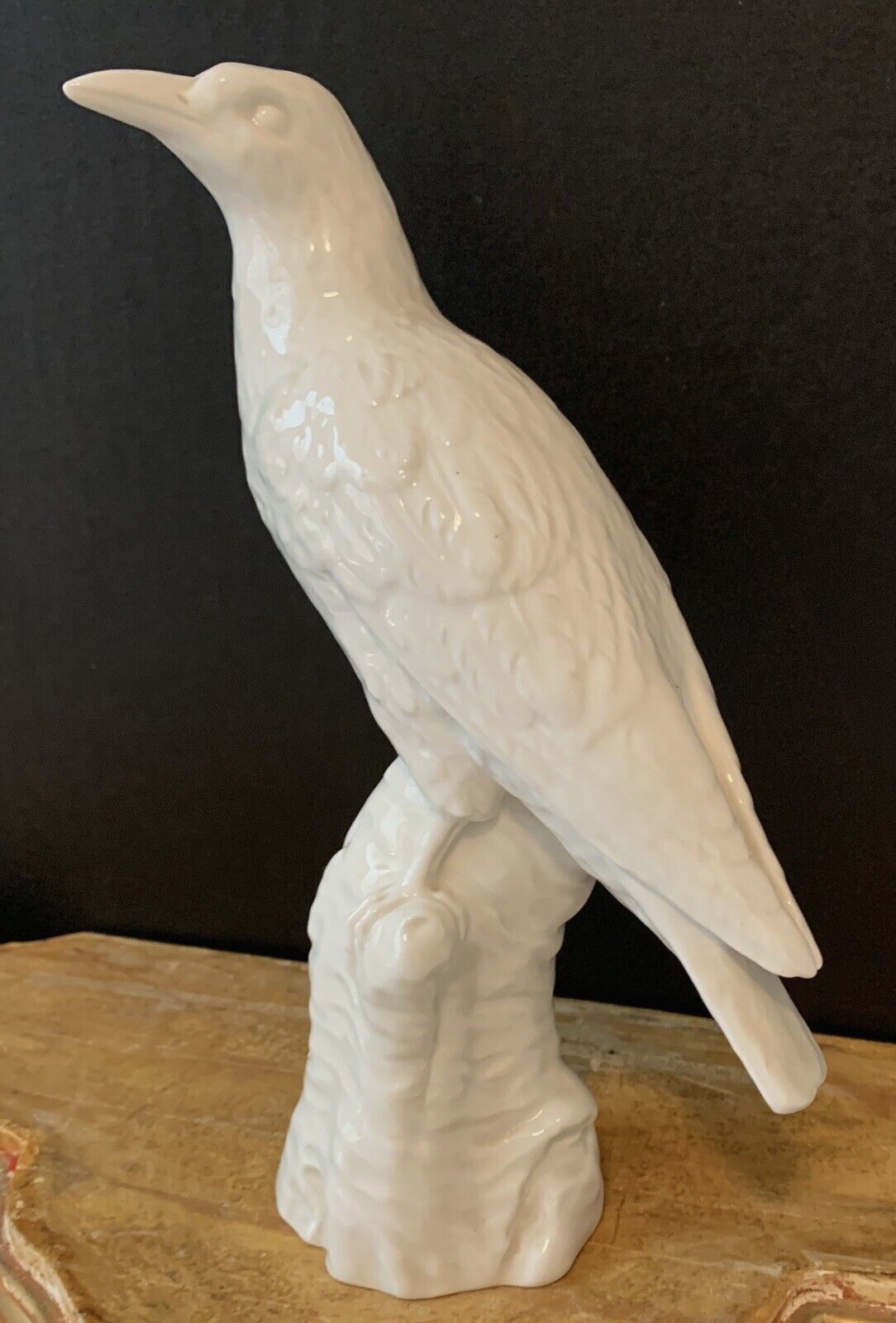 Antique White Porcelain Bird KPM Statue 