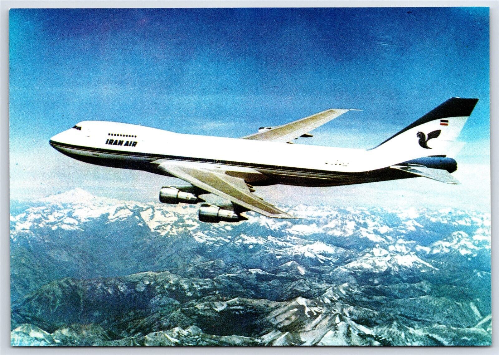 Airplane Postcard Iran Air Airlines Airways Boeing 747 Movifoto FI.5