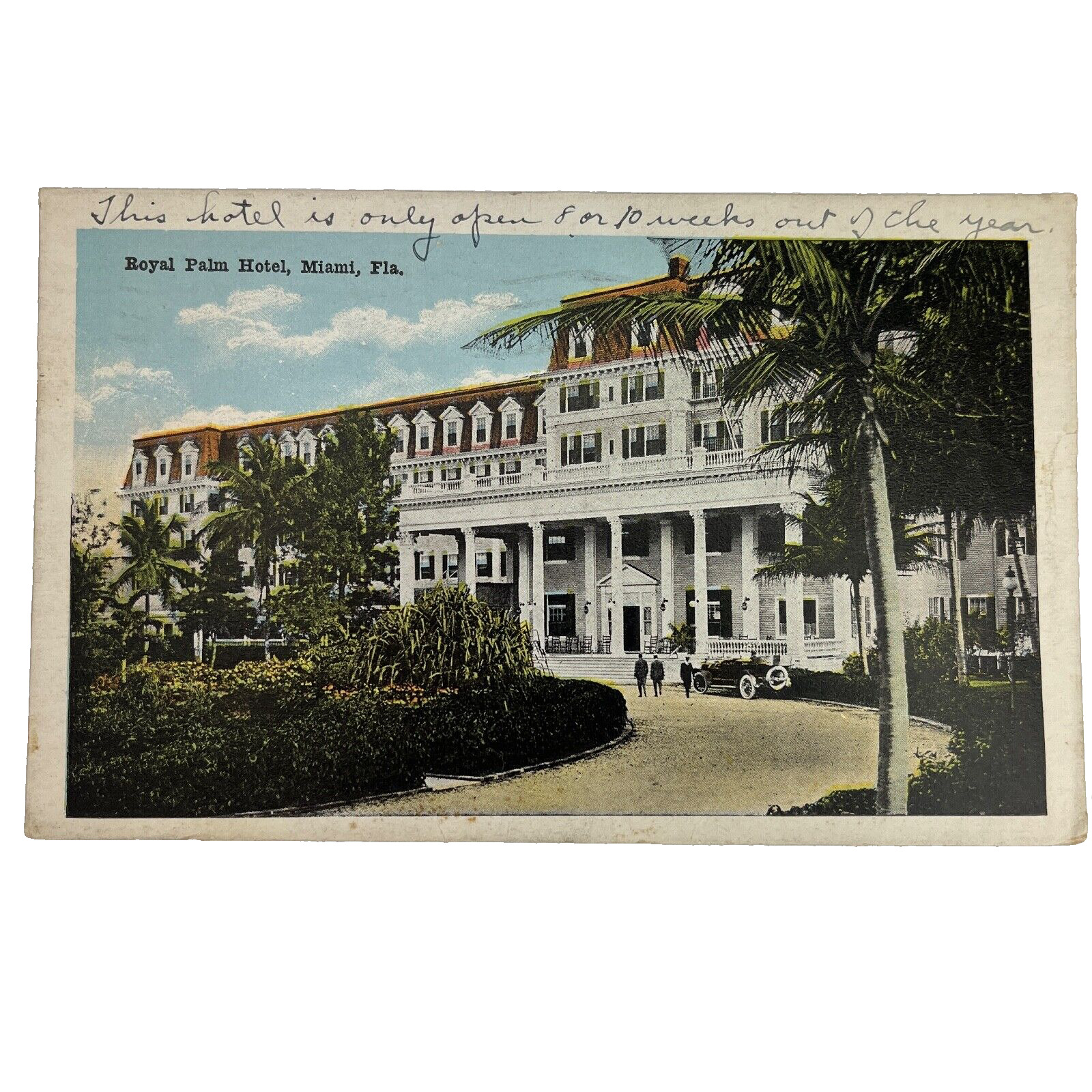 Florida Miami Royal Palm Hotel Postcard 1919 EC Kropp Posted