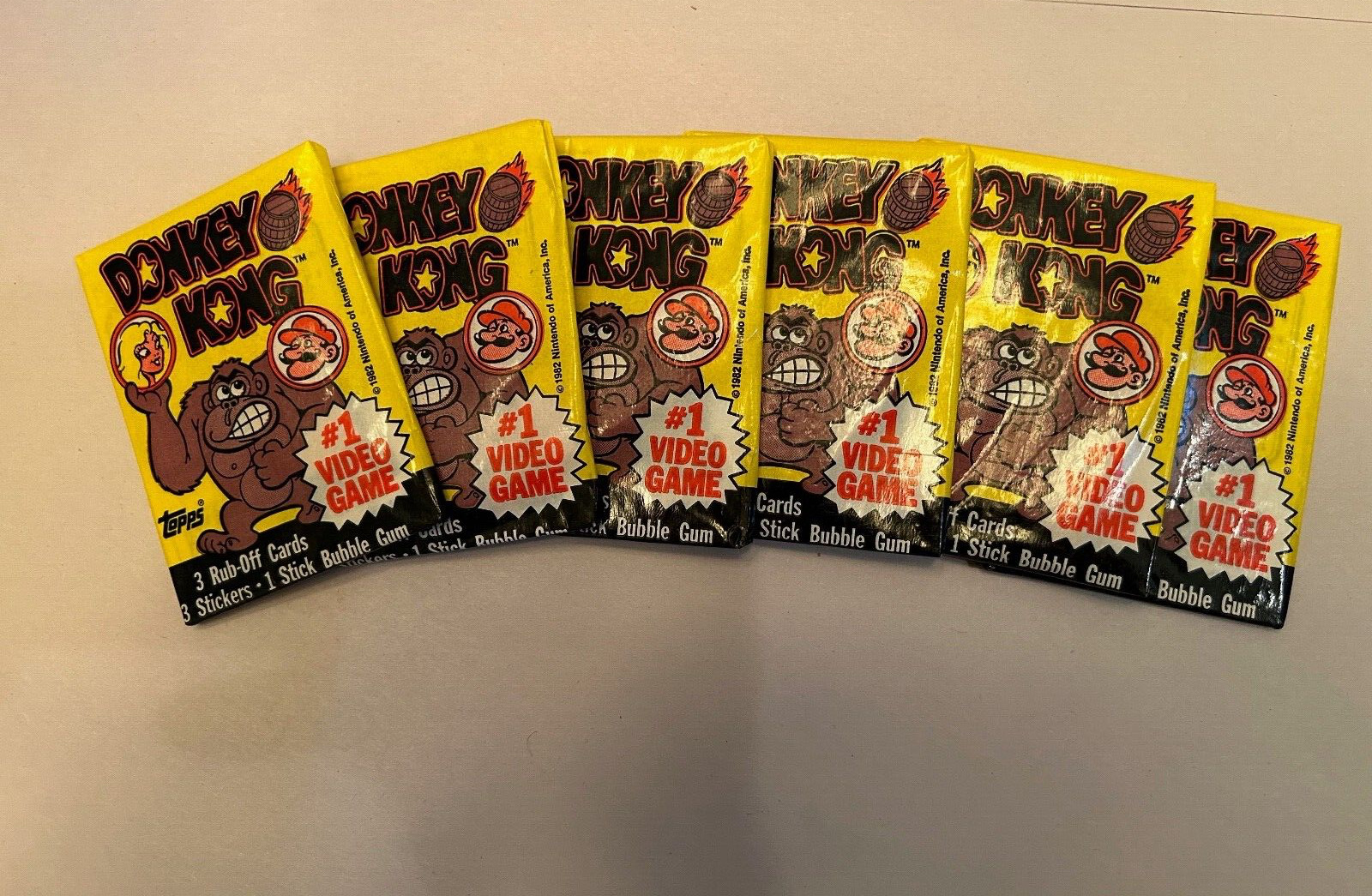 One (1) Vintage Factory Issued Pack of 1982 Topps Donkey Kong Trading Card Pack